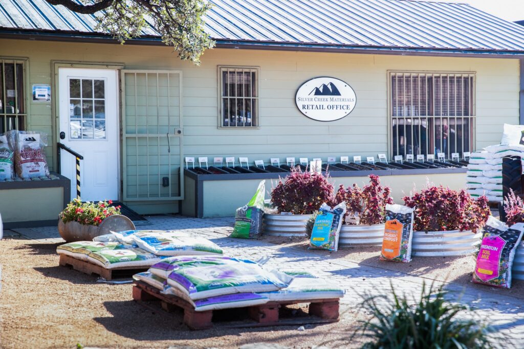 gardening supplies and soil bags